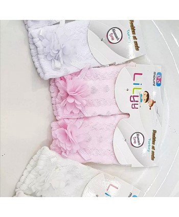 Lilyy бебешки ажурени чорапи с панделка